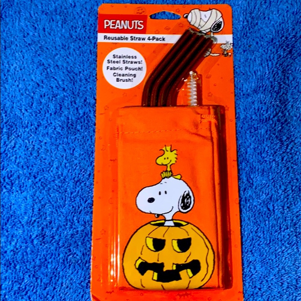 Stainless steel reusable straws with brush 4ct